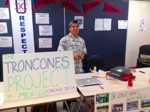 Senior Peter Makarov sells “Jarritos” during lunch to help raise money for the Troncones School located in Mexico. 