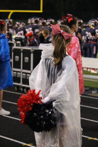 Orono cheerleader captivated by the OHS student section.