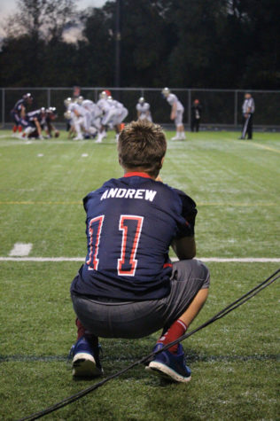 Seventh grader Reagan Andrew anticipates the next play on the field for the Spartans.