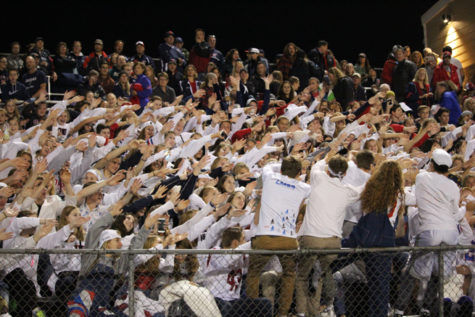 The roller coaster cheer continues in the OHS fan section.