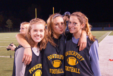 Senior ladies Quinn Crandall, Mary Timm, and Leanna King smile for the camera. 