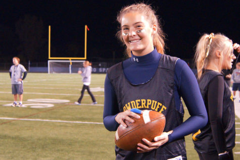 Senior Sammy Patterson poses with the game ball. 